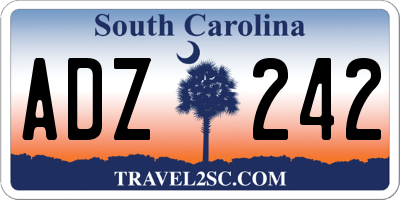SC license plate ADZ242