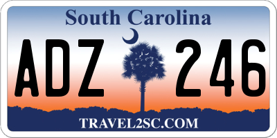 SC license plate ADZ246
