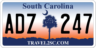 SC license plate ADZ247