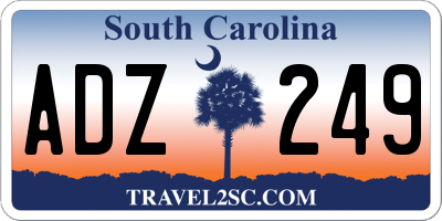 SC license plate ADZ249