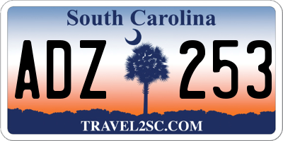 SC license plate ADZ253