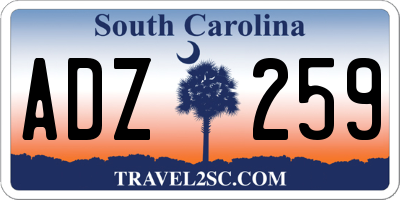 SC license plate ADZ259