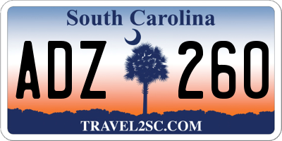SC license plate ADZ260