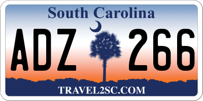 SC license plate ADZ266