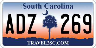 SC license plate ADZ269
