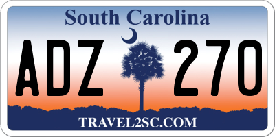 SC license plate ADZ270