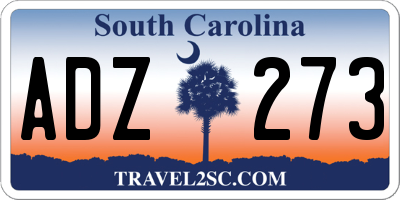 SC license plate ADZ273