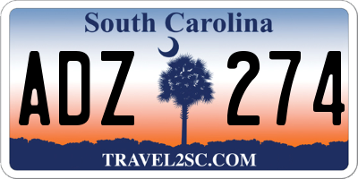 SC license plate ADZ274