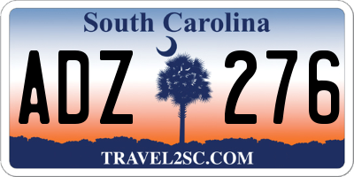 SC license plate ADZ276