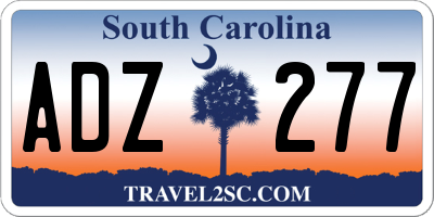 SC license plate ADZ277