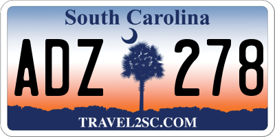 SC license plate ADZ278
