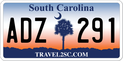 SC license plate ADZ291