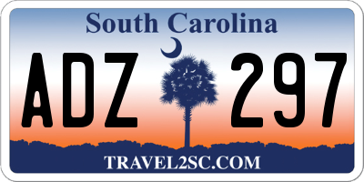 SC license plate ADZ297
