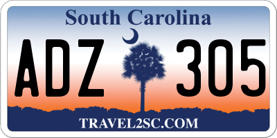 SC license plate ADZ305