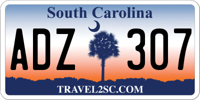 SC license plate ADZ307