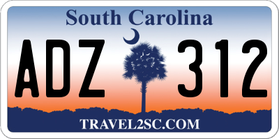 SC license plate ADZ312