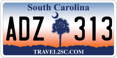 SC license plate ADZ313