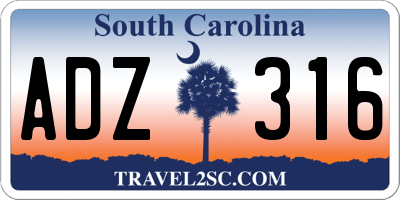 SC license plate ADZ316