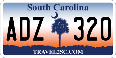 SC license plate ADZ320