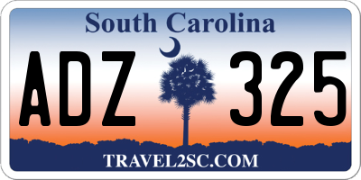 SC license plate ADZ325
