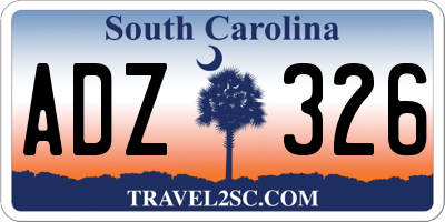 SC license plate ADZ326