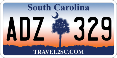 SC license plate ADZ329