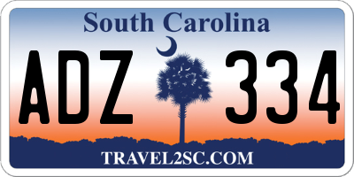 SC license plate ADZ334