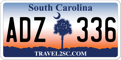 SC license plate ADZ336