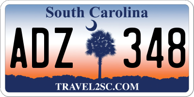 SC license plate ADZ348
