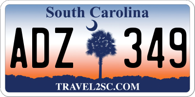 SC license plate ADZ349
