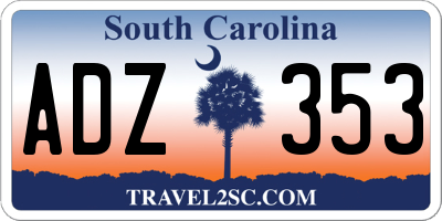 SC license plate ADZ353