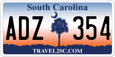 SC license plate ADZ354