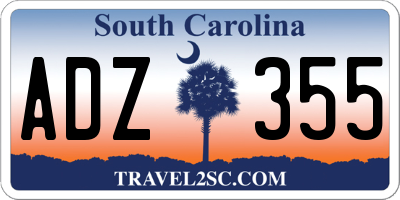 SC license plate ADZ355