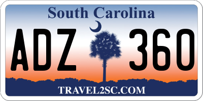 SC license plate ADZ360