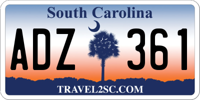SC license plate ADZ361