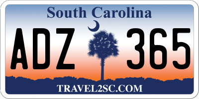 SC license plate ADZ365