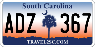 SC license plate ADZ367
