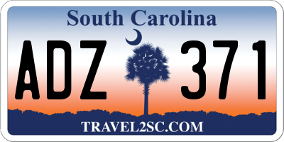 SC license plate ADZ371