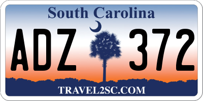 SC license plate ADZ372