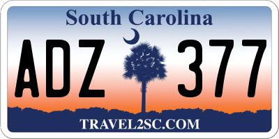 SC license plate ADZ377
