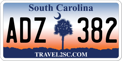 SC license plate ADZ382