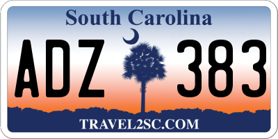 SC license plate ADZ383