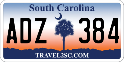 SC license plate ADZ384