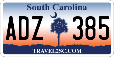 SC license plate ADZ385