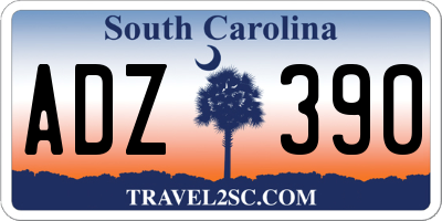 SC license plate ADZ390