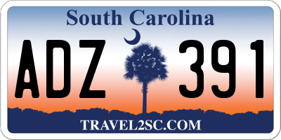 SC license plate ADZ391