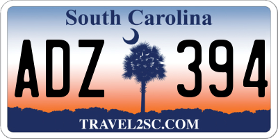 SC license plate ADZ394