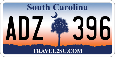 SC license plate ADZ396