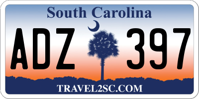 SC license plate ADZ397