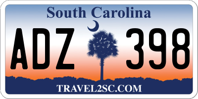 SC license plate ADZ398